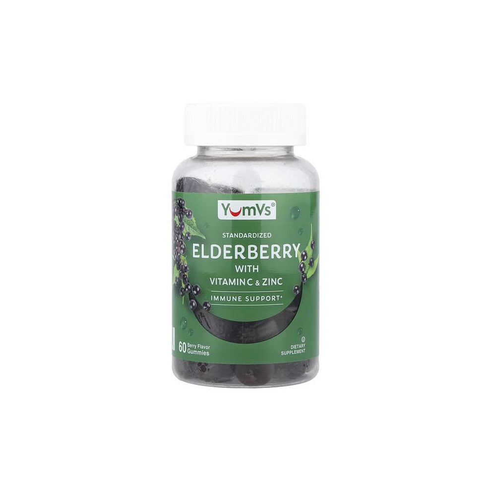 Yumvs Elderberry With Vitamin C & Zinc Gummies, Berry