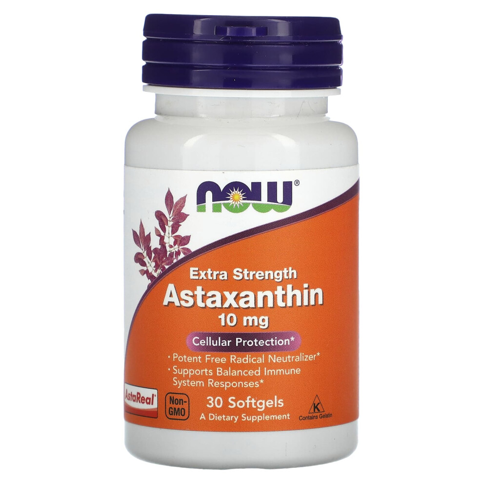Now Foods Astaxanthin Extra Strength, 10Mg - 30 Softgels
