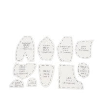 Memory Bear Template Ruler Set, 15 Inch Acrylic Sewing & Quilting Patterns