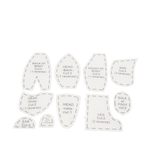 Memory Bear Template Ruler Set, 15 Inch Acrylic Sewing & Quilting Patterns
