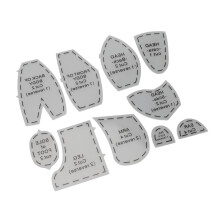 Memory Bear Template Ruler Set, 12 Inch Acrylic Sewing & Quilting Tool