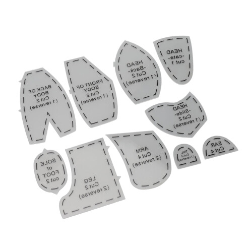 Memory Bear Template Ruler Set, 12 Inch Acrylic Sewing & Quilting Tool