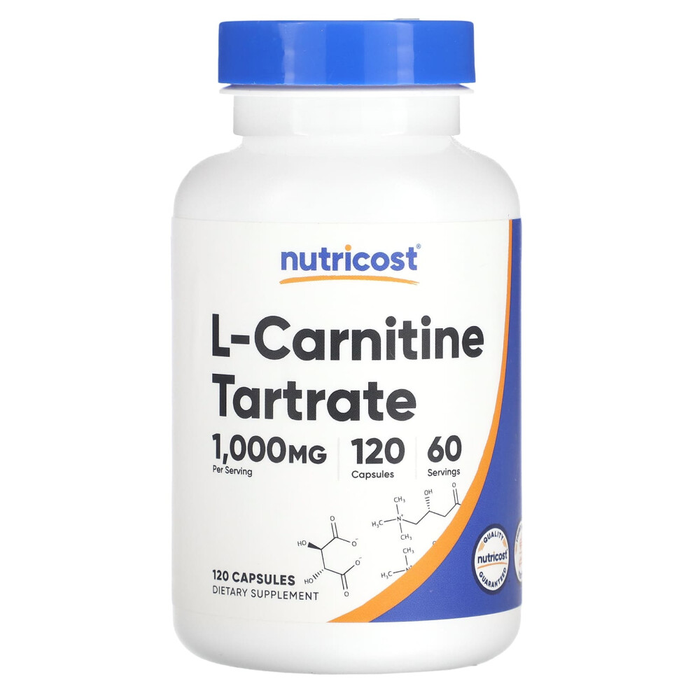 Nutricost , L-Carnitine Tartrate, 1,000 Mg, 120 Capsules (500 Mg Per Capsule)