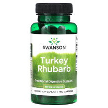 Swanson, Rhubarbe de Turquie, 500 mg, 100 Gélules