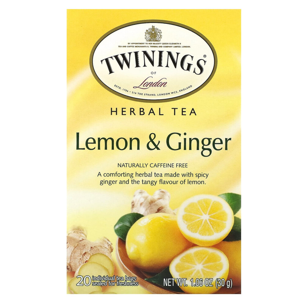 Twinings Lemon and Ginger x20 Tea Bags, 30g