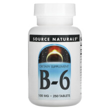 Source Naturals, B-6, 100 mg, 250 Comprimés