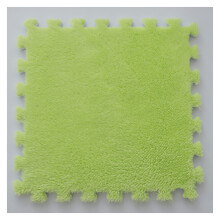 10 Pcs Interlocking Carpet Tiles, Plush Foam Square Floor Mats, Light Green Puzzle Mat for Living Room and Bedroom