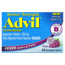 Advil, Junior Stärke, Kautabletten, Alter 2-11, Traube, 24 Kautabletten
