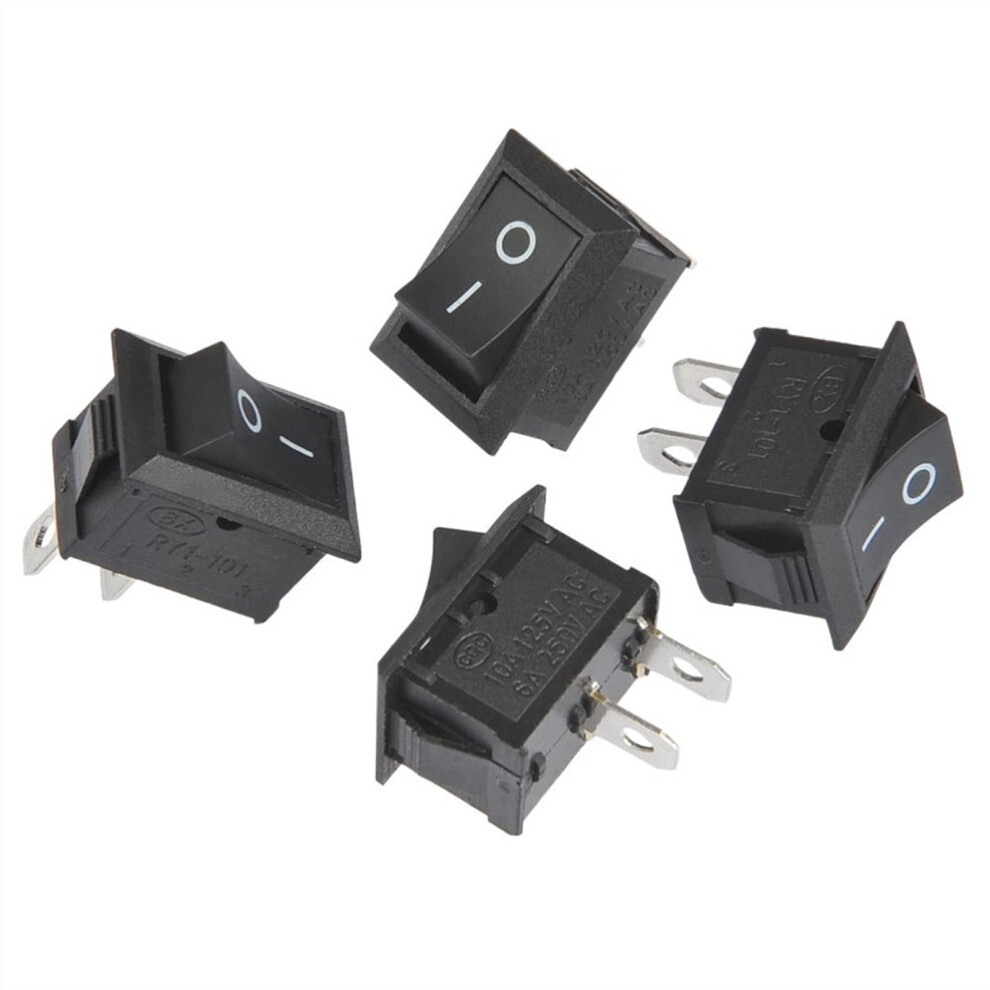 Rocker Switch Kcd1-101 5Pcs Black Mini Push Button On/Off Switch 6A-10A 250V 2Pin Snap-In 21X15mm 5V 9084446792331
