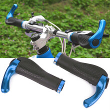 Blauer Aluminiumlegierungslenkergriff-Set für Mountain- und Rennräder, 13,8 cm