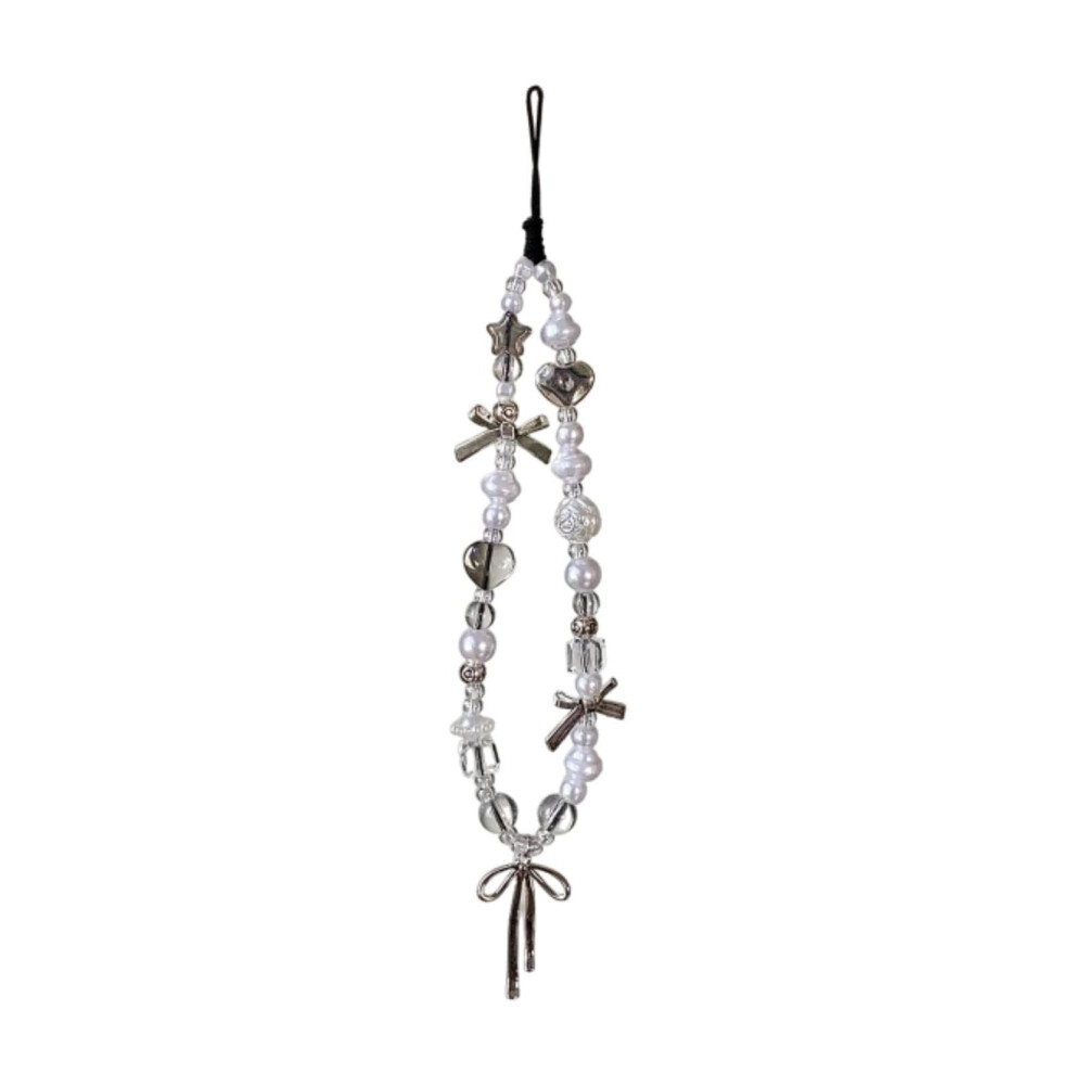 Bow Knot Beaded Phone Charm, Beaded Pendant, Phone Lanyard, Wallet Decoration For Women, Phone Strap Wrist Chain 9084446792522