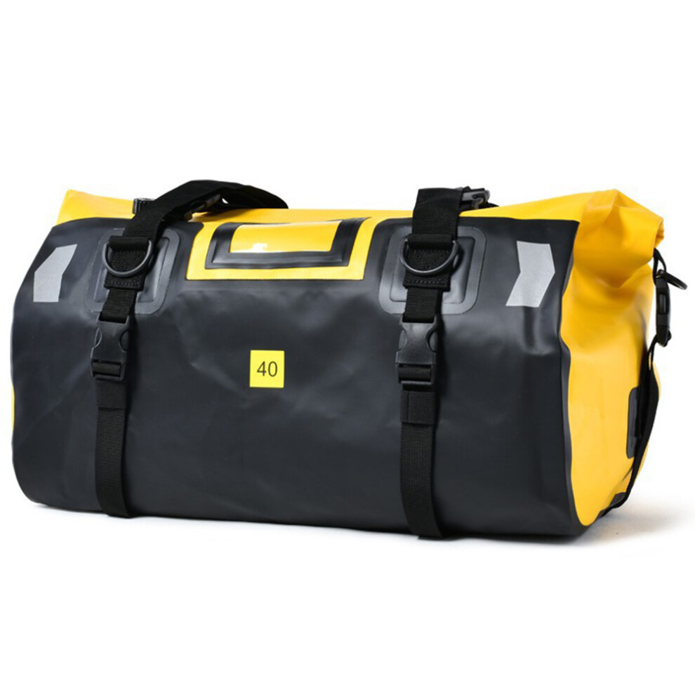 Large 40L Waterproof Motorcycle Dry Bag With Roll Top Closure - Yellow 4651347773476