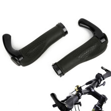 Aluminium Gummi Fahrradlenkergriffabdeckung für Mountain- und Rennräder, Schwarz