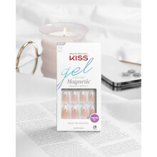 Unghie a pressione KISS Gel Fantasy Colla per unghie inclusa 'North Coast' Argento chiaro Misura media Forma a mandorla Include 28 unghie Colla 2