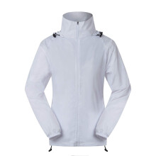 Spmor Donna Giacca impermeabile leggera con cappuccio e giacca a vento da corsa Bianco M
