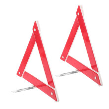Car Warning Triangle Kit 2pcs Reflective Safety Sign for Emergency Vehicle Breakdown Roadside Use Red Color