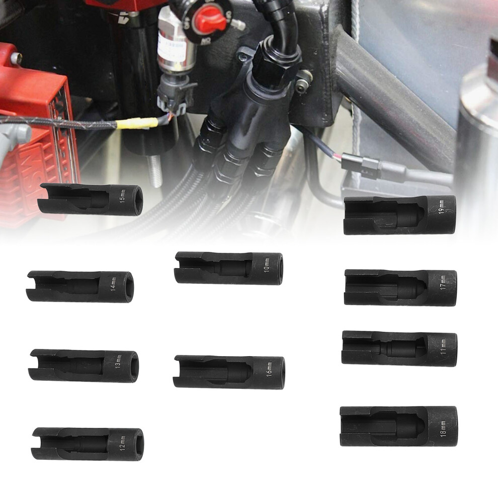 10Pcs Fuel Line Socket Set 10Mm-19Mm Chrome Vanadium Steel 3041347790626