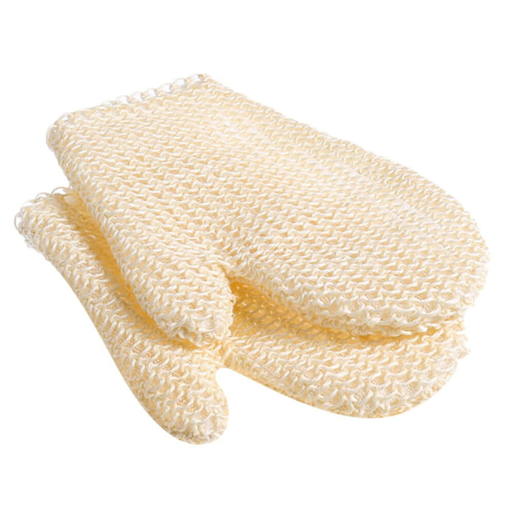 Sisal Bath Mittens Exfoliating Gloves 2pcs Natural Skin Cleaning Bath Supplies for Body Scrubbing and Spa Use
