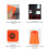 2PCS 45CM Foldable Traffic Cones with Reflective Collar & Warning Lamps 5