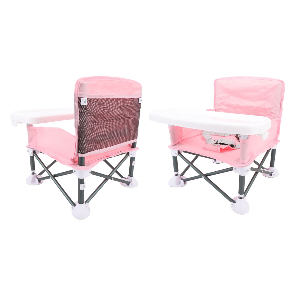 Portable Baby Outdoor Feeding Seat, Pink, 36.5cm High, Foldable
