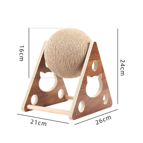 Triangle en bois Balle à gratter pour chat (M) Griffe sisal 1