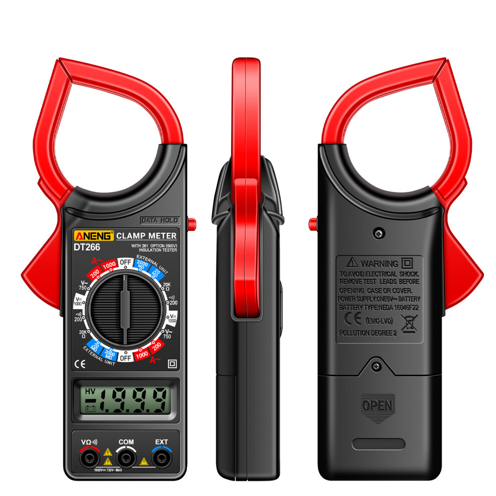 Clamp Meter Multimeter Aneng Dt266 Lcd Display For Ac/Dc Current Resistance 9381347809626