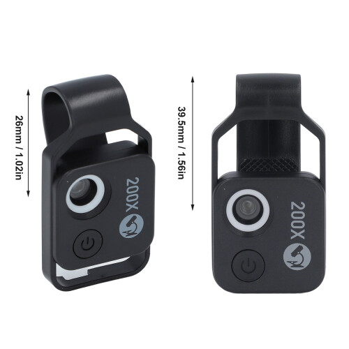 Microscope de poche pour téléphone 200x noir 110 mAh USB-C 1