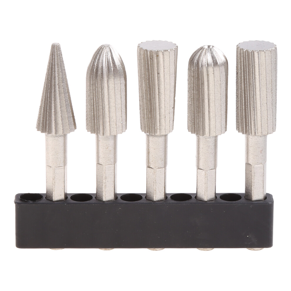 5 Pcs Rotary Rasp Cutter Files 1/4" Burrs Rotary File Rotary 7754000092895