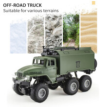 Remote Control Military Truck 1/16 Off-Road 6WD with LED Light, 30.512.513.5cm