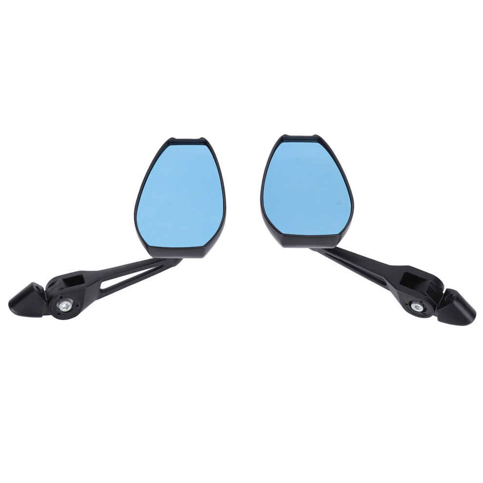 Aluminium Lens Motorcycle Bar End Mirror 360 Adjustable M10 M8 Blue 9481347821984