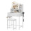 ELECWISH LED Lighted Dressing Table Set with Side Storage Hair Dryer Rack White 12