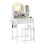 ELECWISH LED Lighted Dressing Table Set with Side Storage Hair Dryer Rack White 14