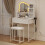 ELECWISH LED Lighted Dressing Table Set with Side Storage Hair Dryer Rack White 1