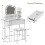 ELECWISH LED Lighted Dressing Table Set with Side Storage Hair Dryer Rack White 7