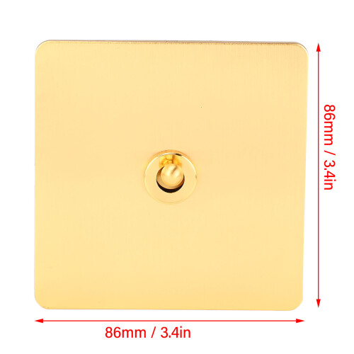 Interruptor basculante de CA 250 V 1G 2W, Panel dorado, 86x86mm 1