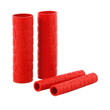 Motorcycle Grips Soft Rubber Handlebar Grip Cover Compatible with Brake Clutch Lever Protector Silicone Sleeve Red 2 Pairs