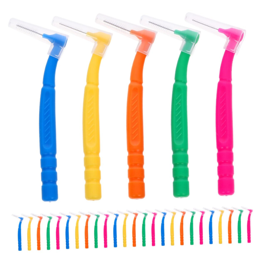 Yellow/Pink/Green Interdental Toothbrush 30Pcs Manual Teeth Cleaning Tools For Braces Gaps Lightweight Oral Care Brushes In Orange Blue