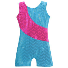 Hoziy Gymnastics Leotard fr flickor sjjungfru med shorts storlek 7-8 7/8 r gammal gymnastikutrustning