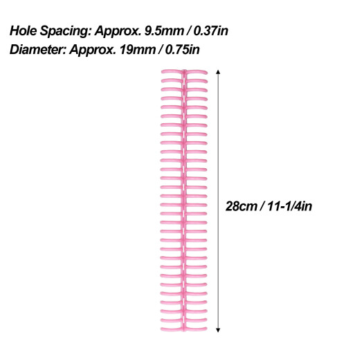 10 Stück Bindekämme 19 mm rosa 30 Ringe 150 Blätter 1