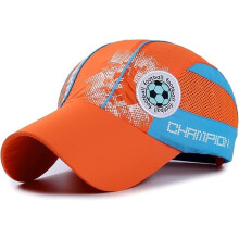 Quick-Dry Kids Baseball Cap for Ages 3-8, Adjustable Mesh Sun Protection Hat, Orange Trucker Cap for Outdoor Activities