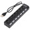 7-Port Hub USB Docking Station Black 480mbps with 5