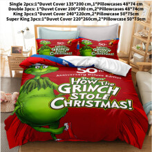 (Double(200x200cm))The Grinch Bedspread Set With Modern Style Eco Friendly Printing For Living Room