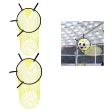 2 Pieces Socket Top Bins Target Net for Football Goal Training, Adjustable Rope Strap, Corner Kicks, Free Kicks, Long-Range Shots