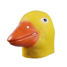 Halloween Novelty Deluxe Mask Duck Head Mask Latex Animal Mask Yellow