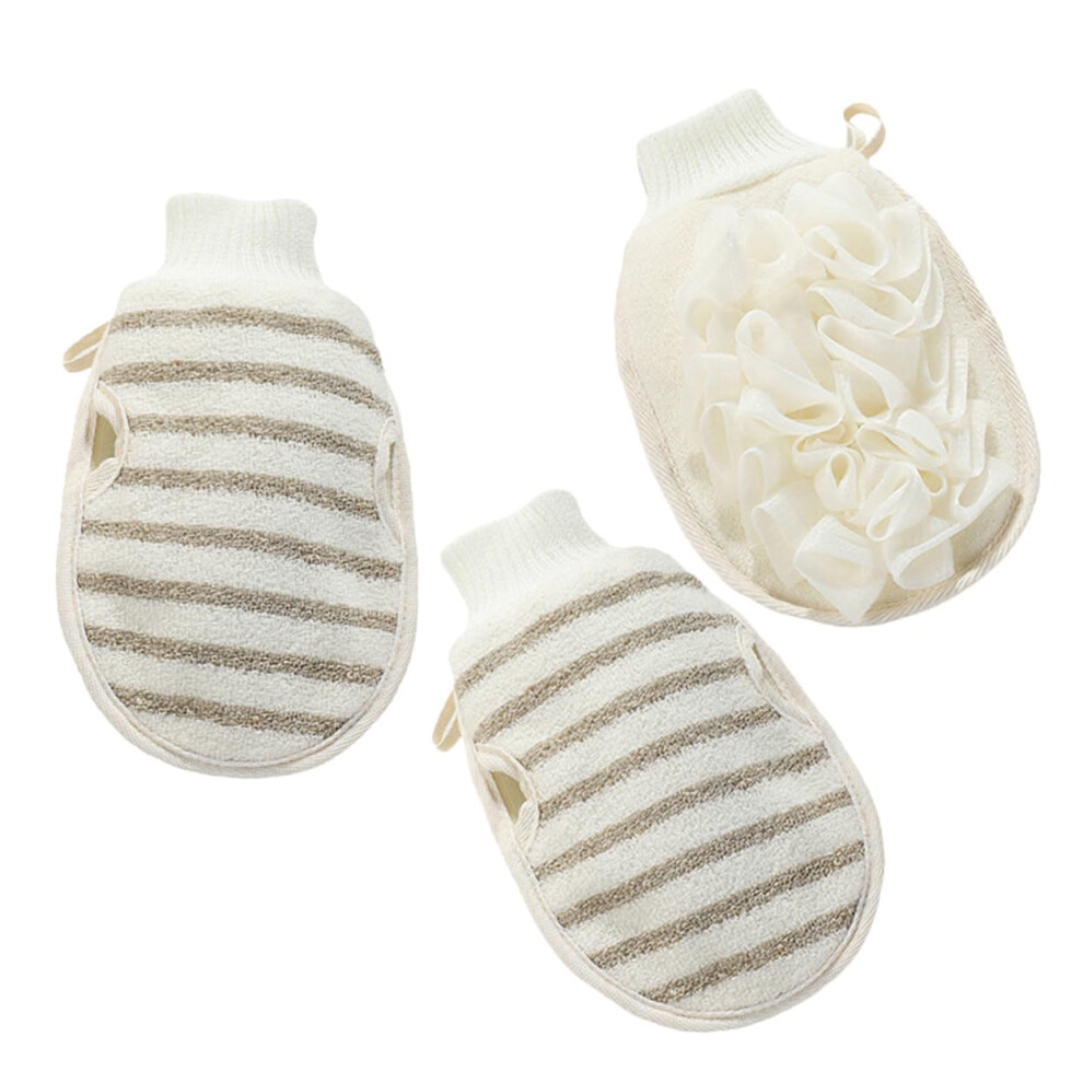 3pcs Exfoliating Shower Gloves for Women Body Scrubber Mitts Ergonomic Reusable Skin Exfoliator for All Skin Types