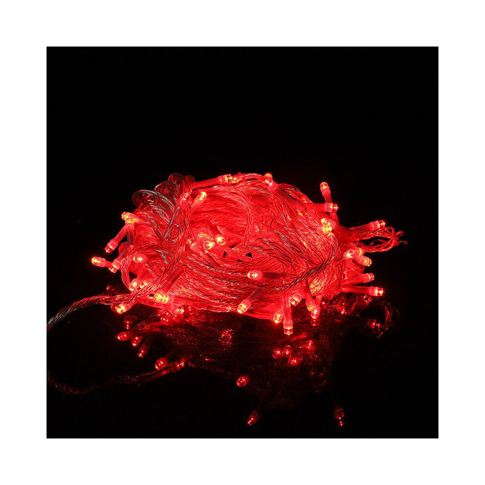 (Red, EU Plug-20M-200Led) Fairy 10m20m30m String Lights Christmas Tree Light Xmas Lamp Party Wedding