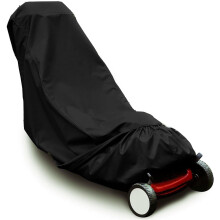 Black Lawn Mower Cover 191cm Polyester Water Resistant for Gas Electric Reel Push Mowers Heavy Duty Protection