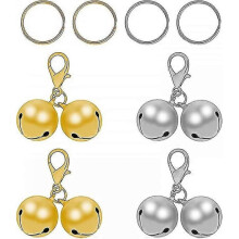 4 Pcs Pet Bells, Bells for Dogs Collar Gold Silver Bells for Charm Pendant for Dogs Cats Collar