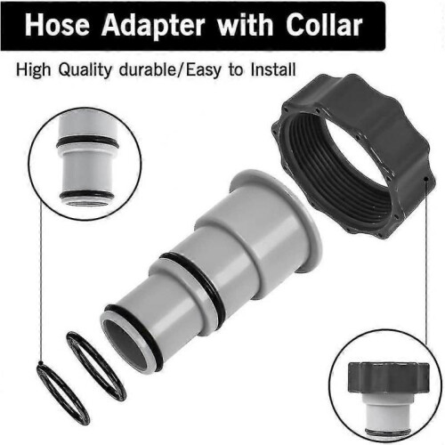 Replacement Hose Adapter W/collar Replace for Intex Fit for Threaded Connection Pumps,fits All4000, 2500, 2000 Riilq 1