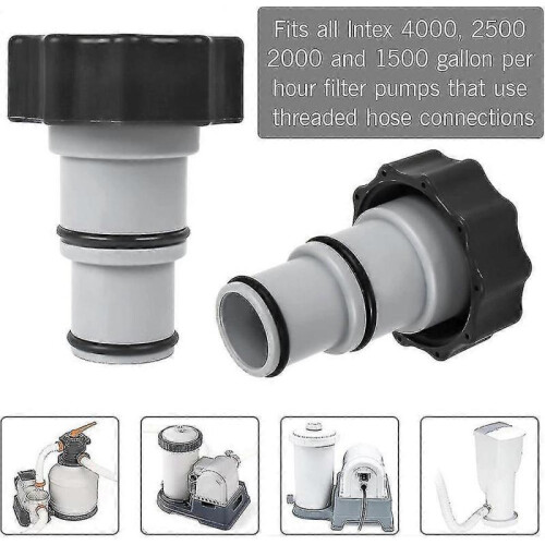 Replacement Hose Adapter W/collar Replace for Intex Fit for Threaded Connection Pumps,fits All4000, 2500, 2000 Riilq 2